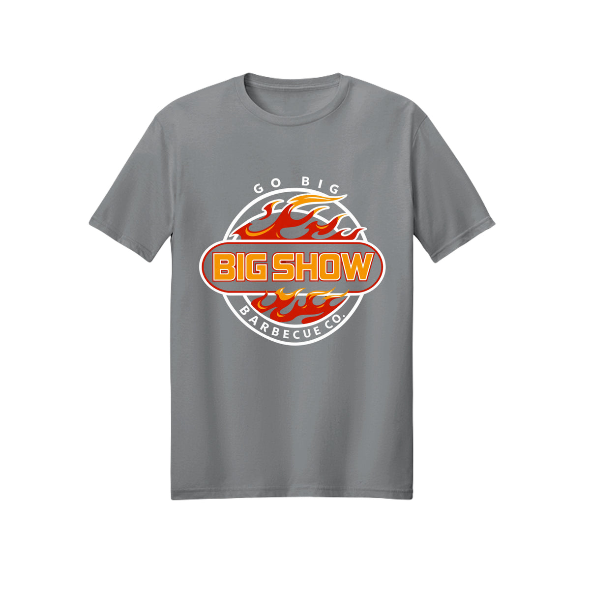 BigShow BBQ Gildan 3000 logo tee front print – Gravel