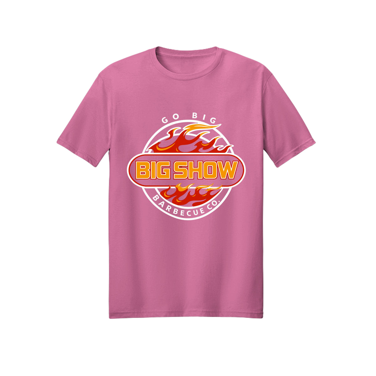 BigShow BBQ Gildan 3000 logo tee front print – Azalea