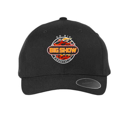 BigShow BBQ Flexfit printed baseball cap with logo – Black