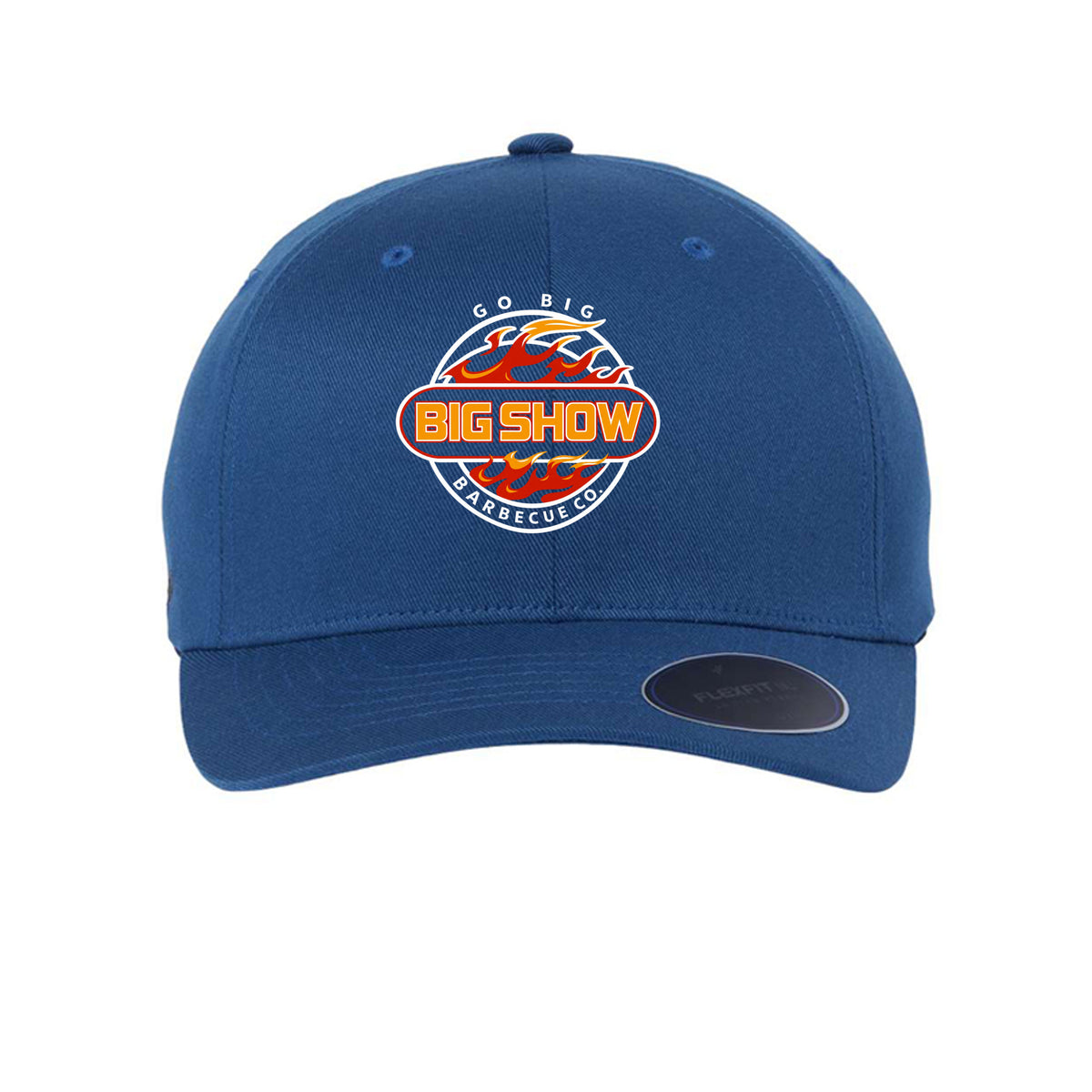 BigShow BBQ Flexfit printed baseball cap with logo – Royal