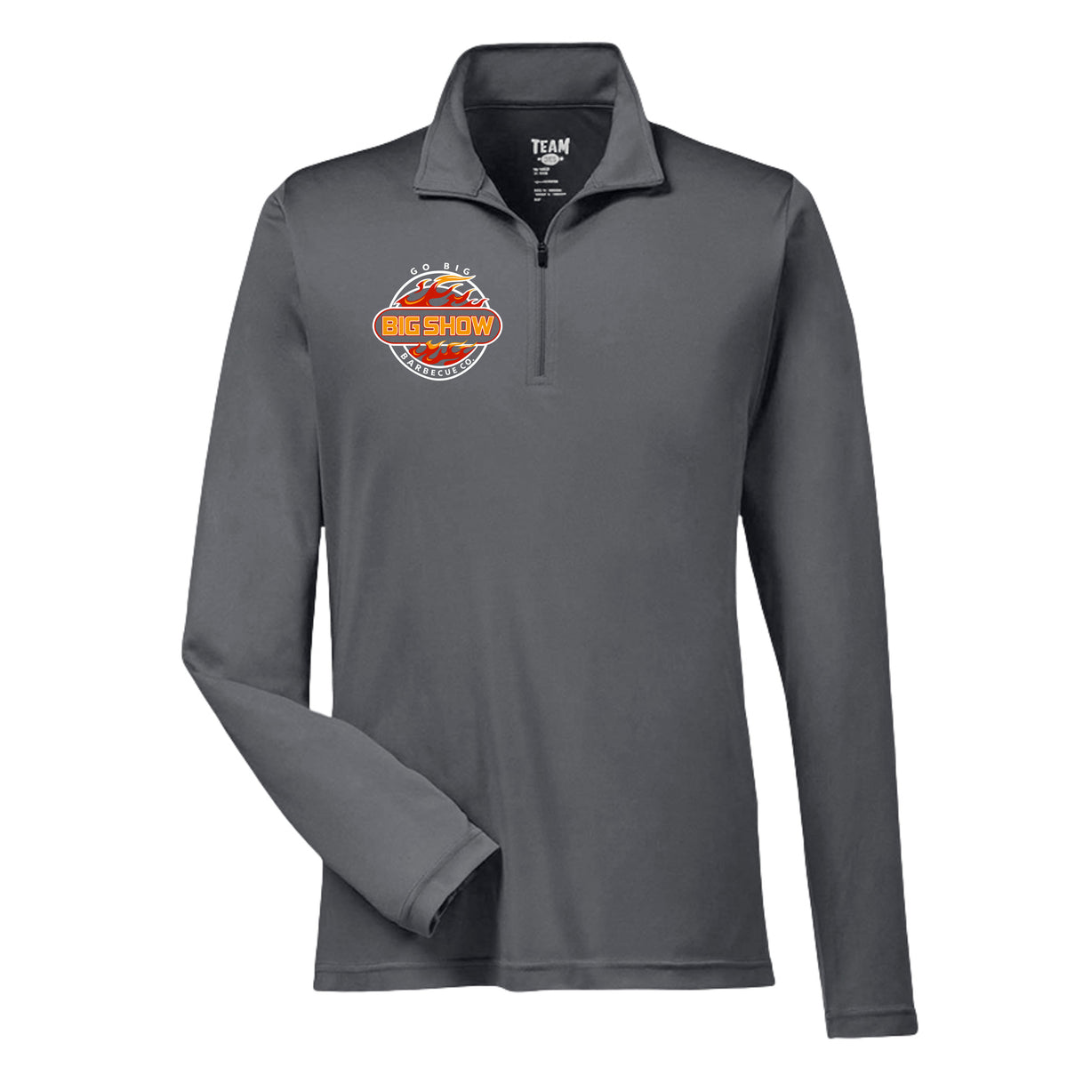 BigShow BBQ mens performance quarter-zip pullover – Sport Graphite