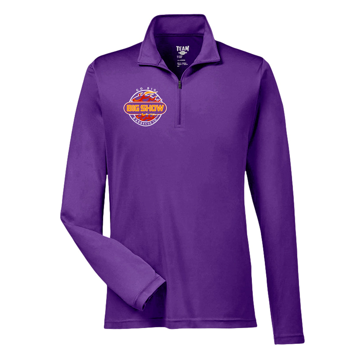 BigShow BBQ mens performance quarter-zip pullover – Sport Purple