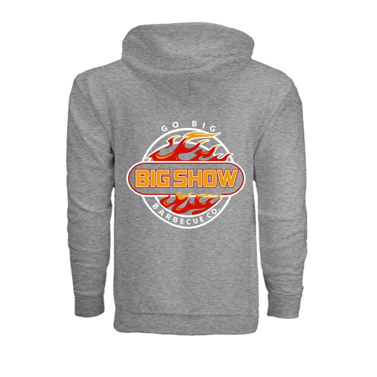 BigShow BBQ Gildan G186 full-zip hoodie with logo – Graphite Heather