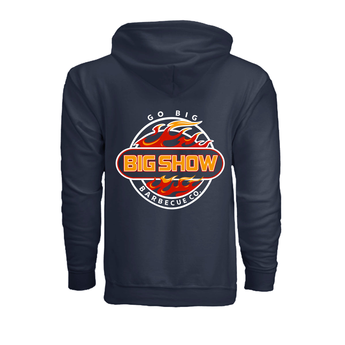 BigShow BBQ Gildan G186 full-zip hoodie with logo – Navy