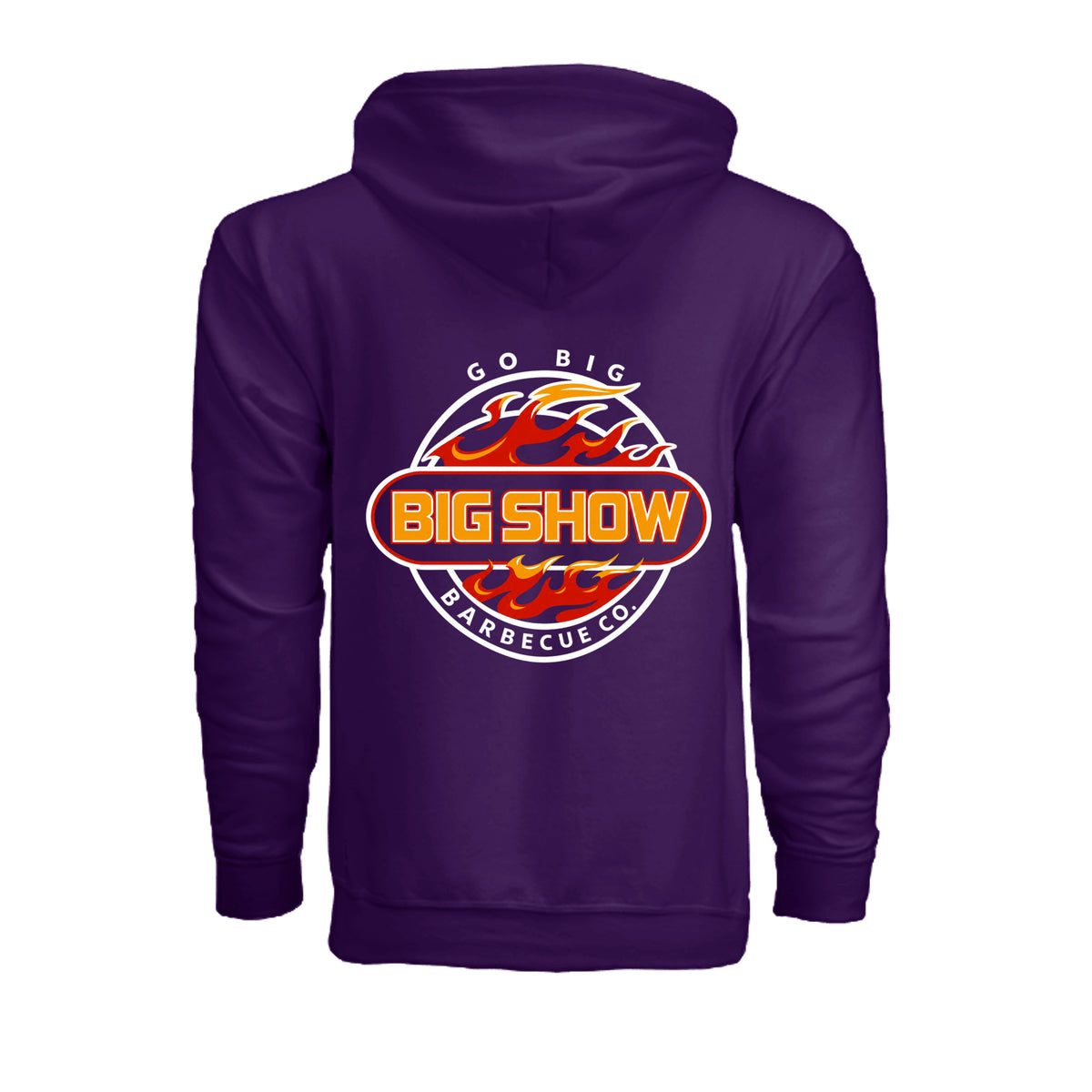 BigShow BBQ Gildan G186 full-zip hoodie with logo – Purple