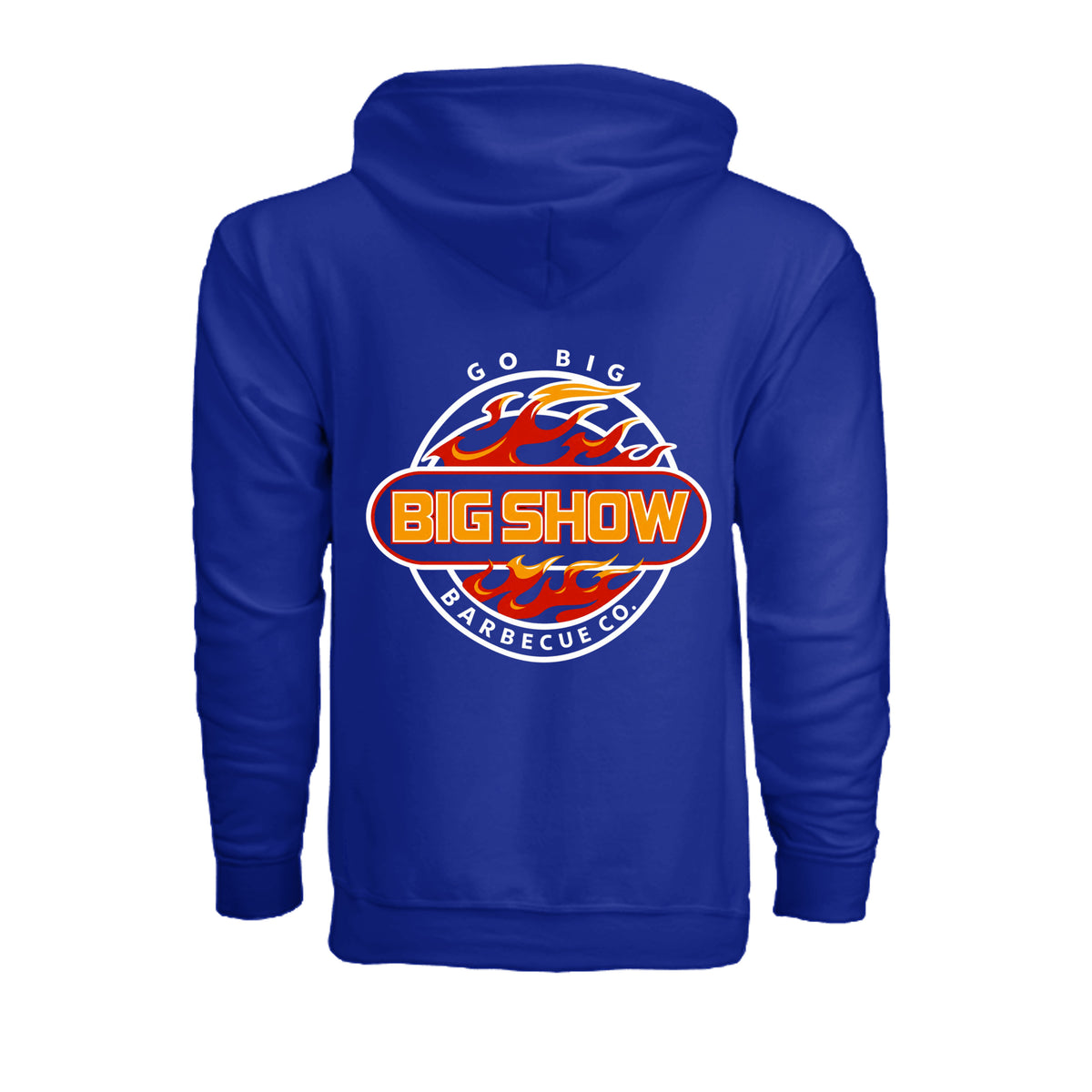 BigShow BBQ Gildan G186 full-zip hoodie with logo – Royal