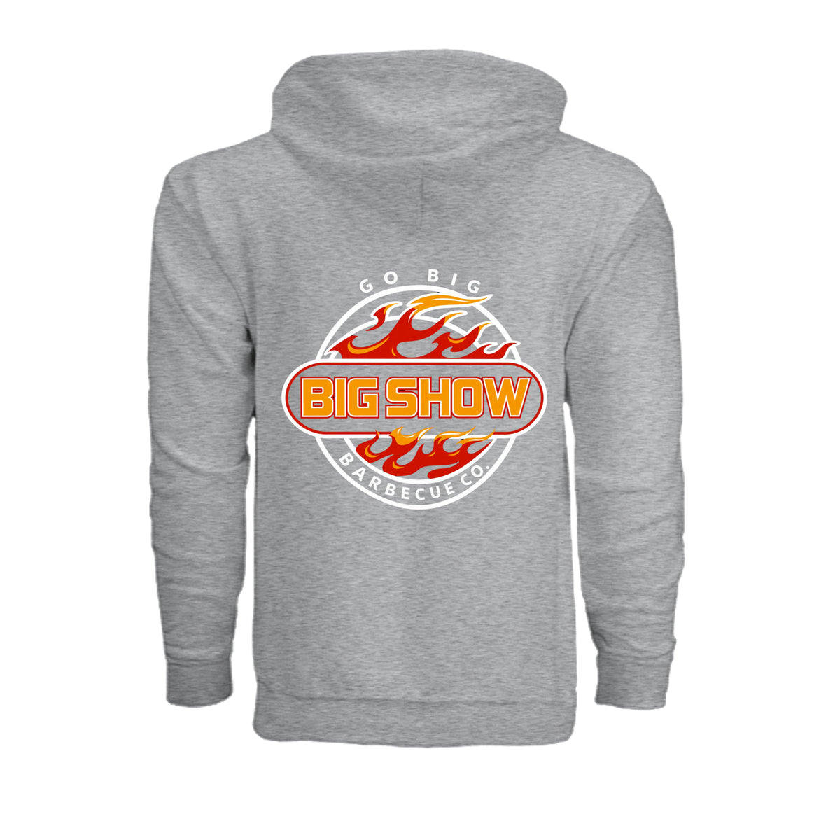 BigShow BBQ Gildan G186 full-zip hoodie with logo – Sport Grey