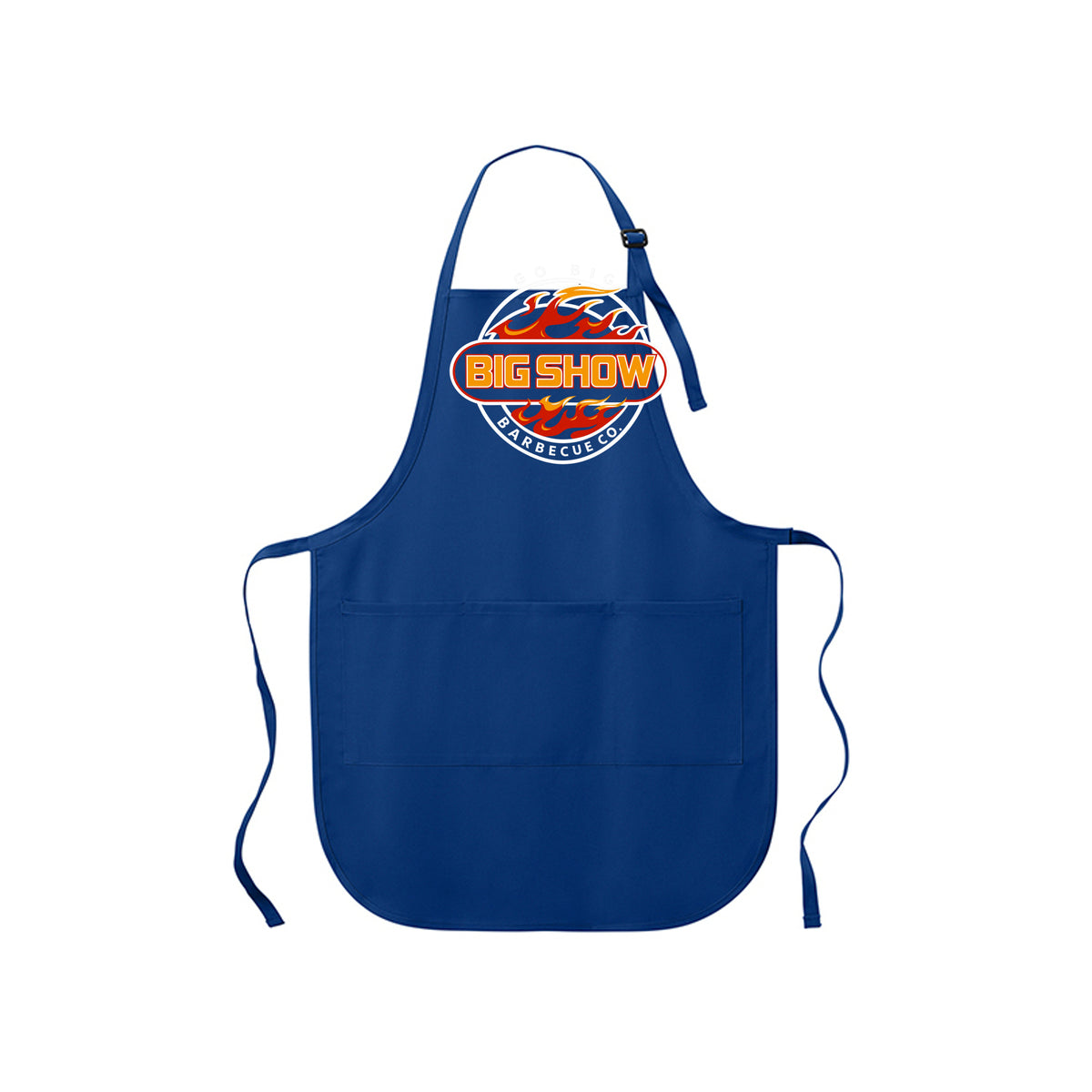 BigShow BBQ full-length bib apron with logo – Royal
