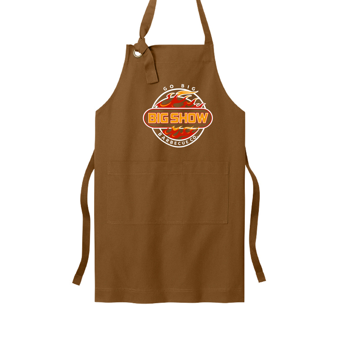 BigShow BBQ full-length bib apron with logo – DuckBrown